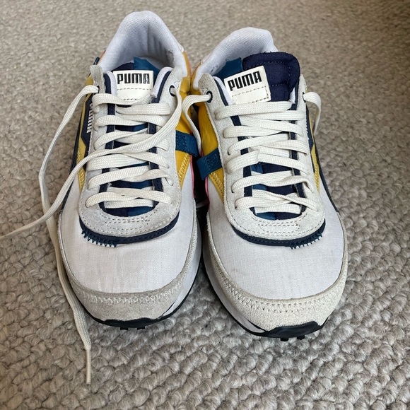 Puma White and Yellow Athletic Shoes - Picture 1 of 3